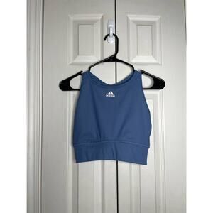 Adidas Sports Bra Blue High Neck Womens Size Large